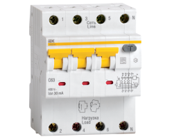 Автоматический выключатель дифференциального тока АВДТ34 C10 30мА IEK